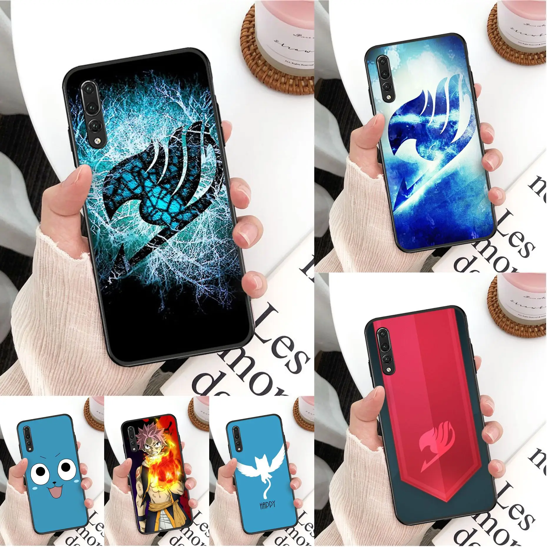 Мягкий черный чехол для телефона с логотипом манга Феи Тейл huawei p10 pius lite p20 p30 psmart