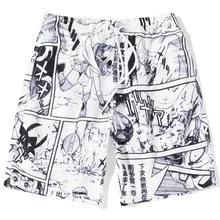 Новое поступление, летние мужские повседневные Капри с принтом граффити, пляжные быстросохнущие Большие Штаны средней длины, свободные мужские шорты с рисунком