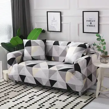 

Geometric Square Sofa Cover Couch Cover Polyester Bench Covers Elastic Stretch Furniture Slipcovers for Home Decoration