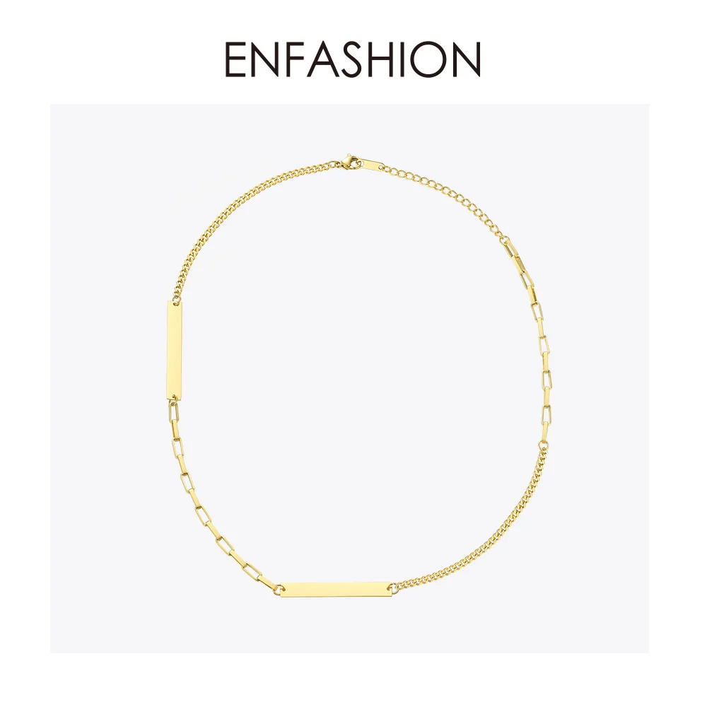ENFASHION персонализированное выгравированное название колье ожерелье для женщин из нержавеющей стали на заказ ожерелье с подвеской Femme Ювелирные изделия Подарки P193020