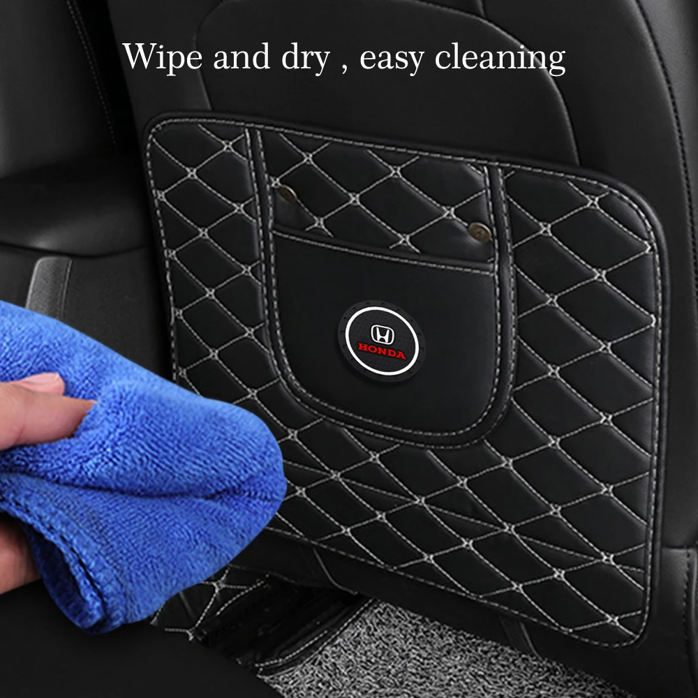 

1PCS Car Seat Backrest Anti Kick Pad Leather Back Anti Dirty Mat Cover For Honda Mugen Power Honda Civic Accord CRV Hrv Fit Jazz