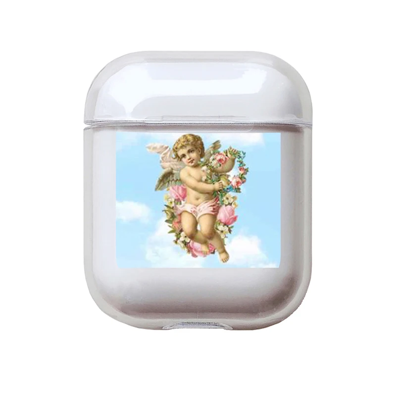 I200898 Мягкие милые наушники чехол для Apple airpods чехол Роскошный ангел ребенок прекрасный Air Pods чехол для Airpods 2 прозрачный, мягкий чехол - Цвет: I200898