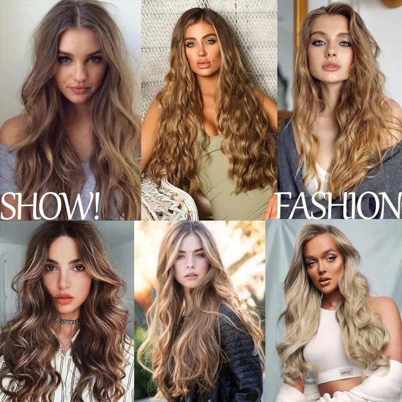 NICESY Synthetic Long Wavy 5 Clips Hair Extensions 22Inch/32Inch Clip On Hair Extensions High Tempreture Fake For Women - Image 6