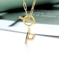 Toggle Clasp Initial Letter Necklaces For Women Stainless Steel Chain Thick OT Buckle Necklace Birthday Jewelry Gift BFF 2023 - Image 3