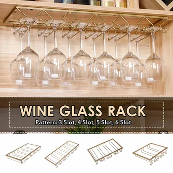 

Stemware Glass Cup Holder Hanging Rack Storage Under Cabinet Stainless steel hanging upside down wine glass holder red wine cup