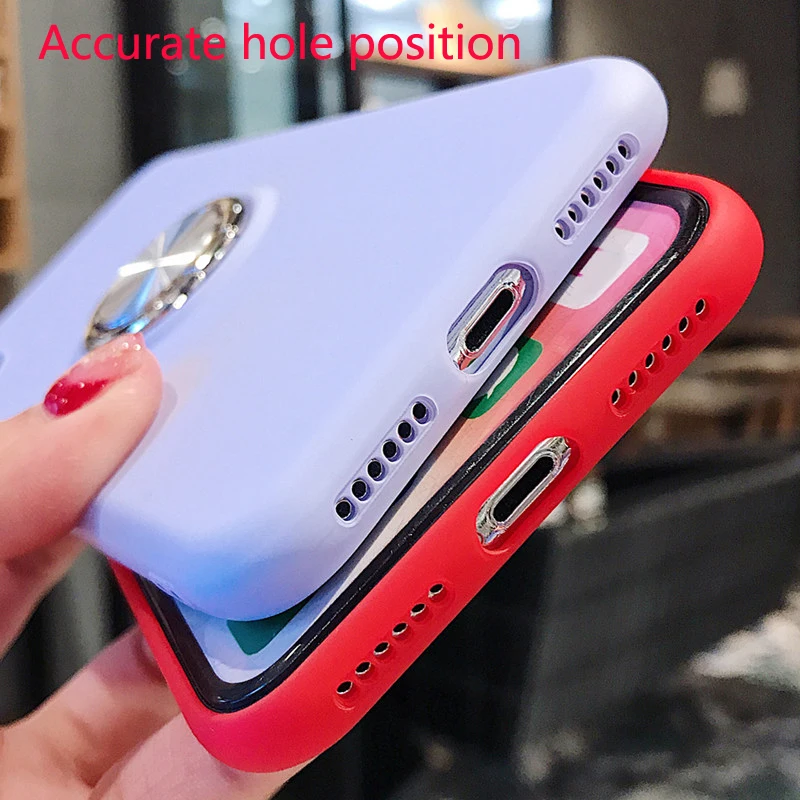 Мягкий жидкий силиконовый Магнитный чехол с кольцом для пальца для Xiaomi 8 SE Lite 9 6X Redmi 7 7A Note 7 6 K20 Pro противоударный чехол