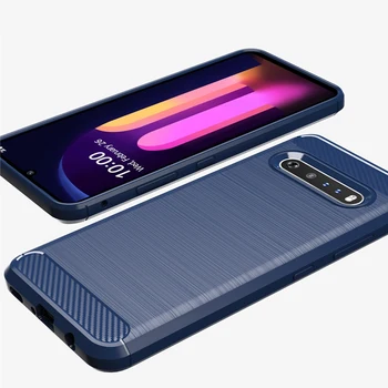 

Micgita Silicone Case For LG V60 ThinQ 5G Carbon Fiber Brush Surface TPU Frosted Cover For LG V60 ThinQ Case Silicon Shell