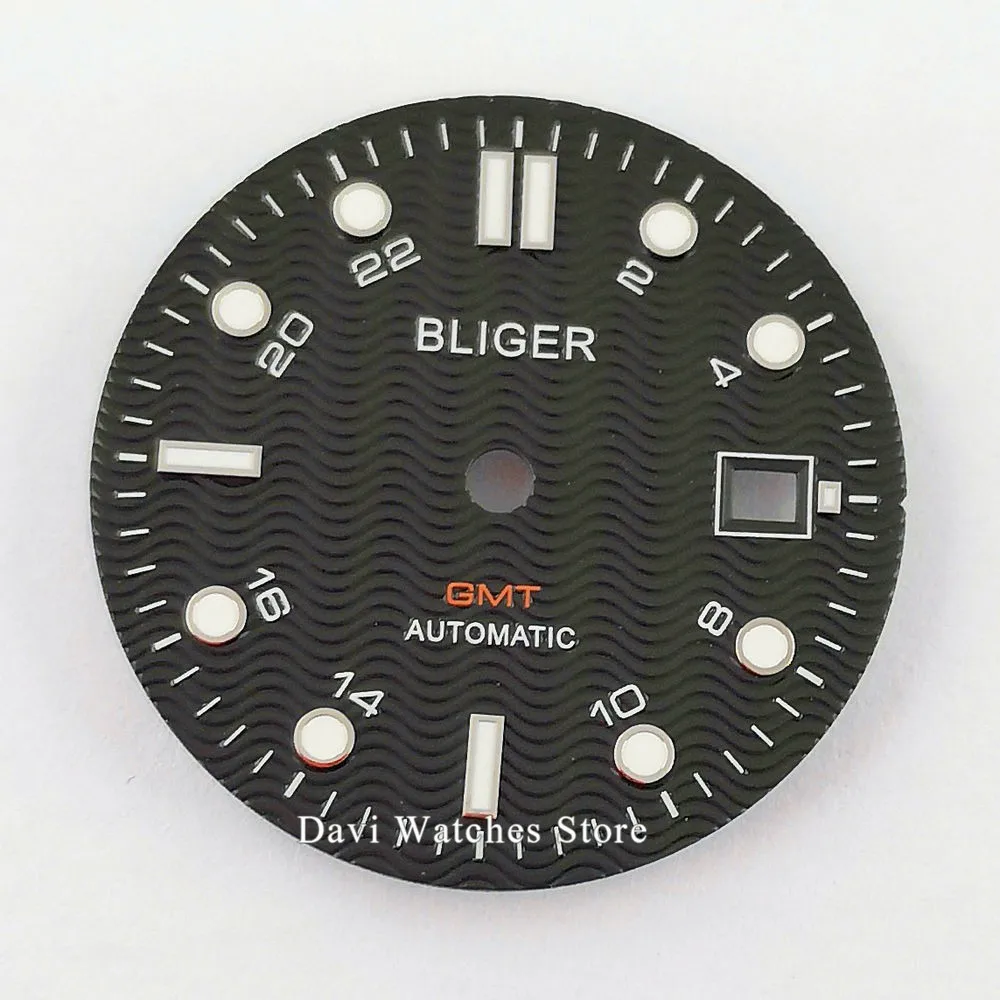 B1-bliger logo 31 мм, часы с циферблатом, белый, черный, синий циферблат подходит ETA 2836/2824 DG2813/3804 Miyota 8215 821A механизм - Цвет: B1-bliger logo