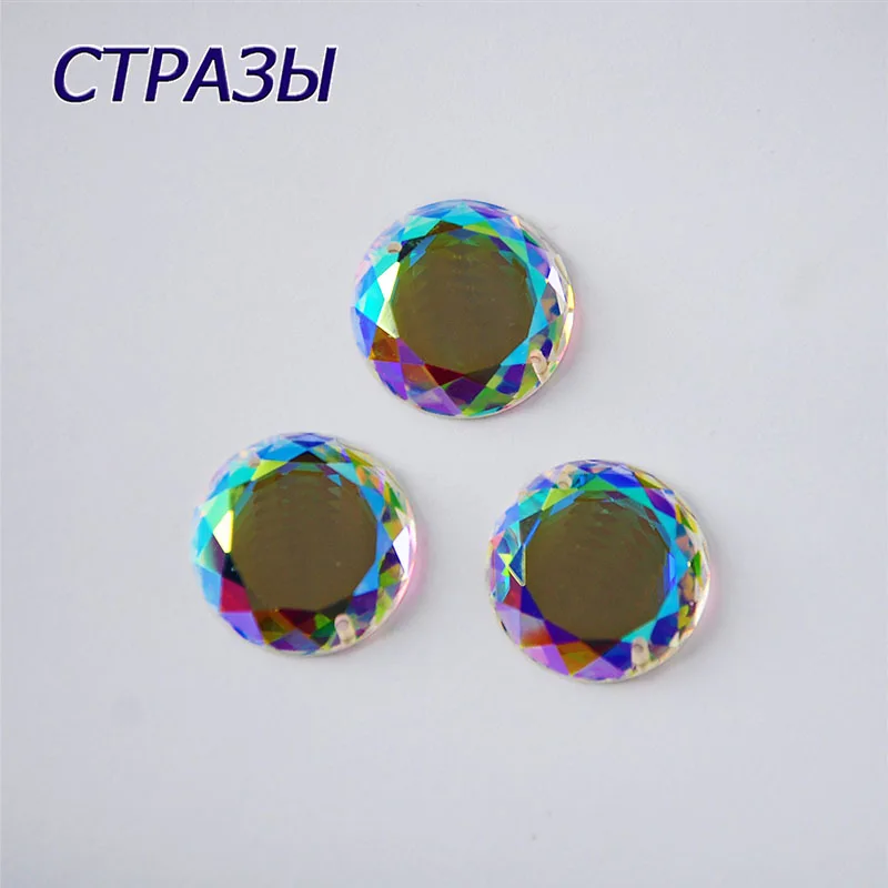 

2010TH Glass Crystal AB Round Sewing Accessories Rhinestones for Clothes Stones for Needlework DIY CTBA3BI