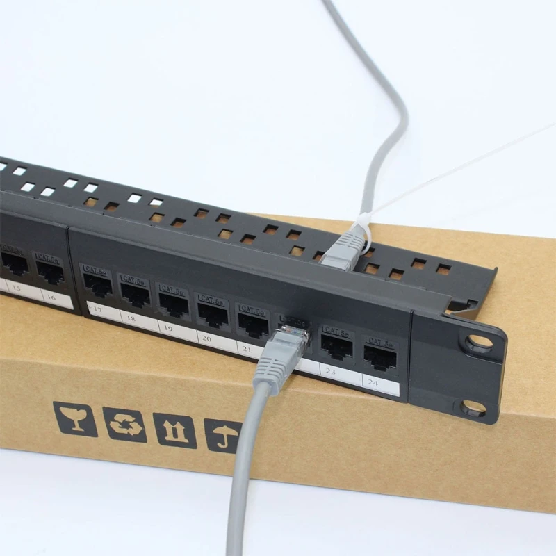 Патч-панель Keystone с 24 портами металлическая незагруженная UTP Ethernet Cat6A Jacks стойка