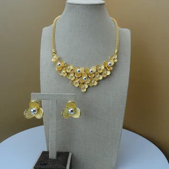 

Yuminglai 24K Dubai Costume Jewelry Sets Beatiful Two Pieces Jewelry FHK6759