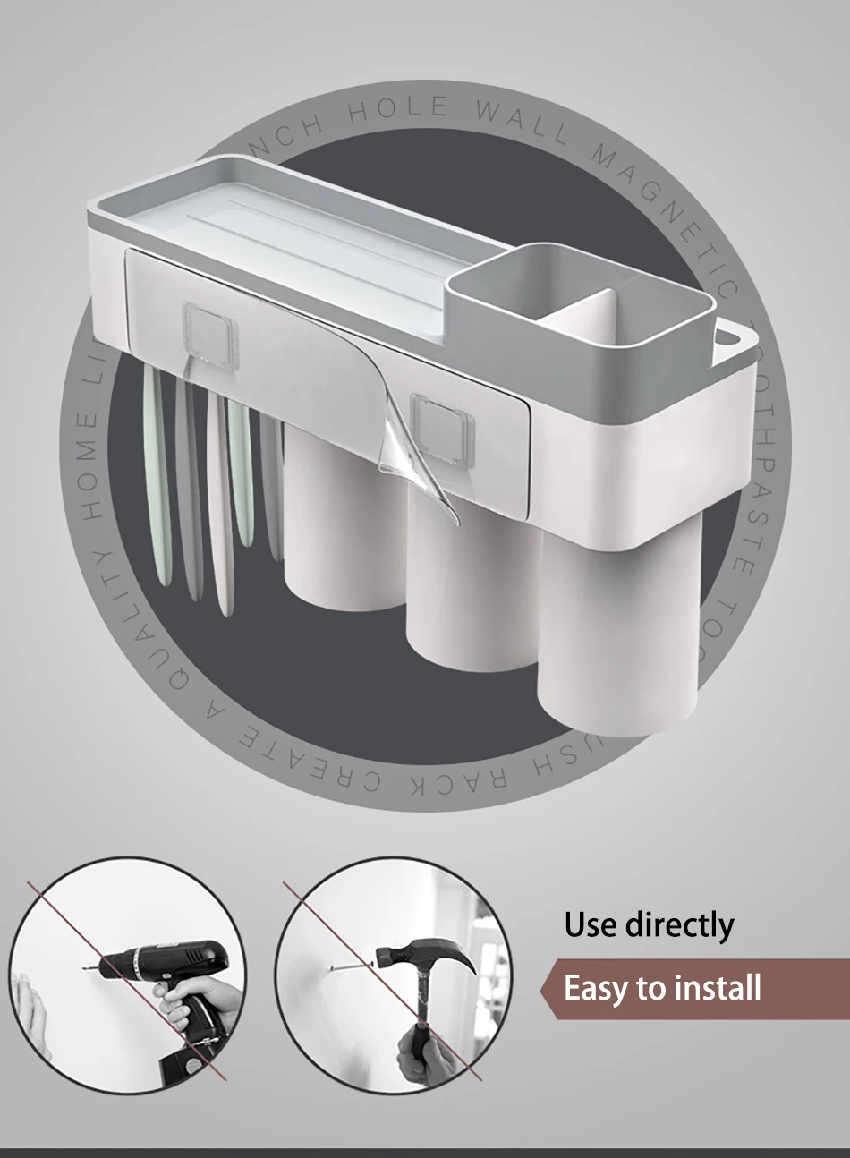 Magnetic Adsorption Toothbrush Holder 14