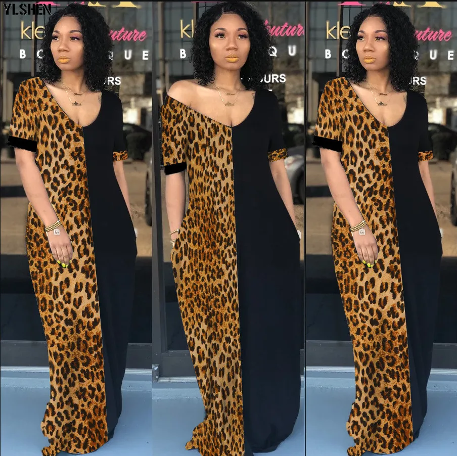 Autumn African Dresses for Women 2019 News Fashion Robe Long Dress Leopard Print Bazin Vestidos Dashiki Party African Clothes 06
