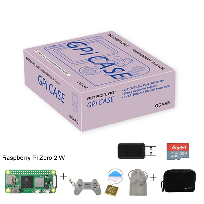 In Stock! Retroflag GPi CASE Kit with 32G Micro SD Card Heatsink Carrying Bag for Raspberry Pi Zero / Zero W / Zero 2 W 