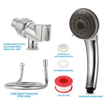 

1Set 7 Functions Shower Head Kits 360 Degree Rotary High Pressure Handheld Showerhead for Home Bathroom