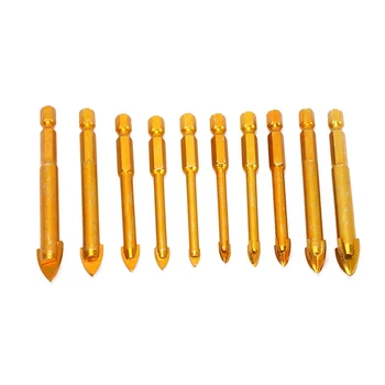

10Pcs Triangular Ceramic Drill Bit Set For Glass Marble Tile Power Hand Tools