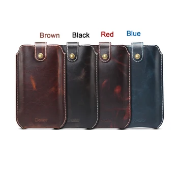 

Real Leather Mobile Phone Waist Bag 4.7-6.5 inch for iPhone for Samsung for xiaomi huawei Holster Pouch Belt Bag Cover Case