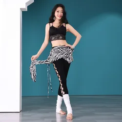 Calças de dança do ventre de luxo conjunto prática roupas leopardo/zebra/estilingue terno dança oriental desempenho sexy trajes carnaval mulher