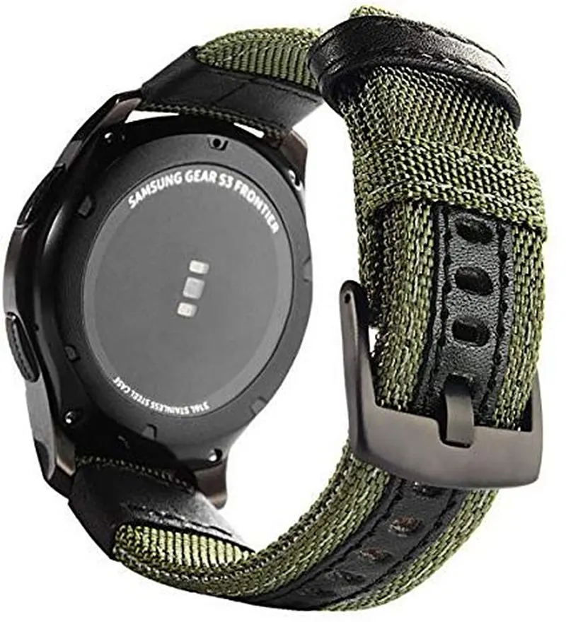 Для samsung Galaxy Watch 46 мм gear S3 Frontier классический ремешок 22 мм нейлон с кожаным ремешком браслет для huawei часы GT полосы - Цвет ремешка: Navy
