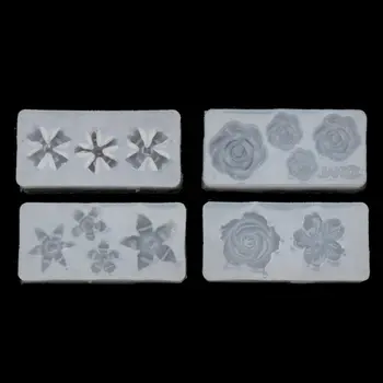 

4Pcs 3D Silicone Flowers Nail Art Mold UV Expory Resin Cabochon Jewelry Making