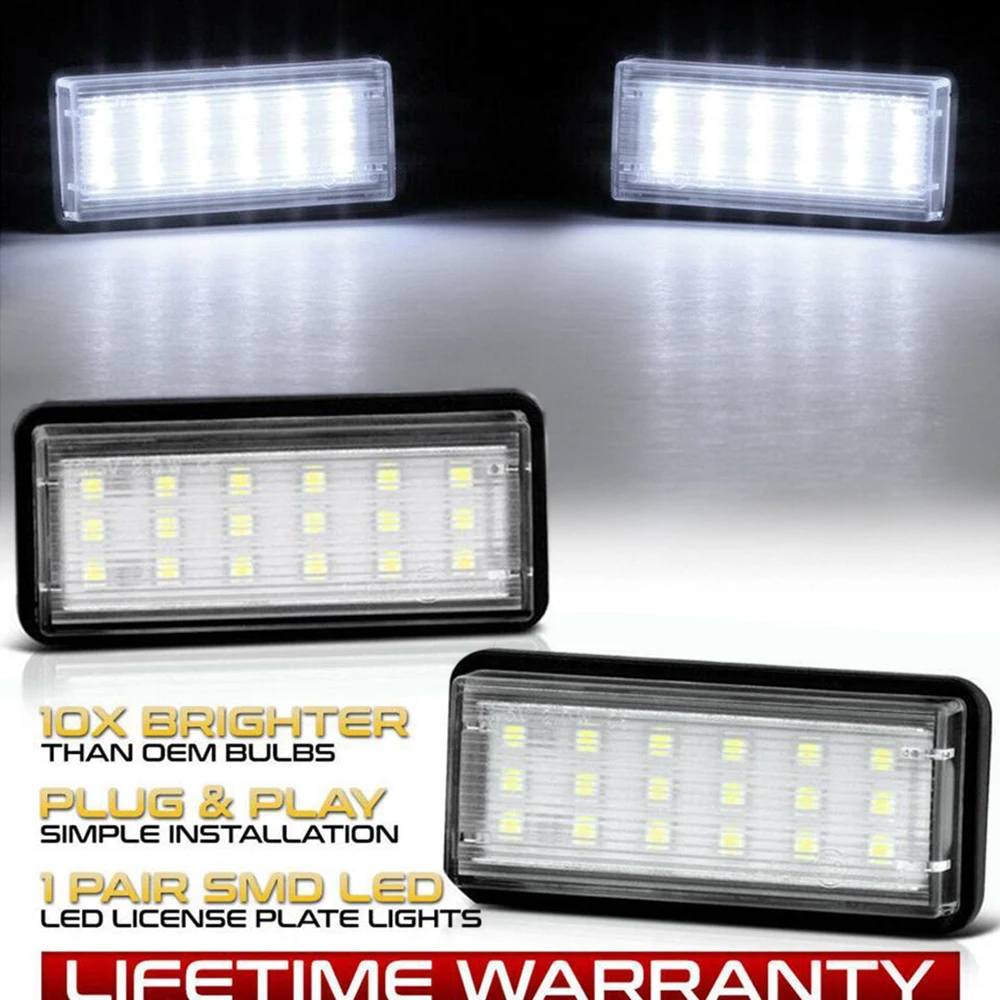 

2Pcs LED Number License Plate Light Lamps For Toyota Land Cruiser J100 J120 Prado J200 Cygnus Reiz 4D Mark X Car Styling