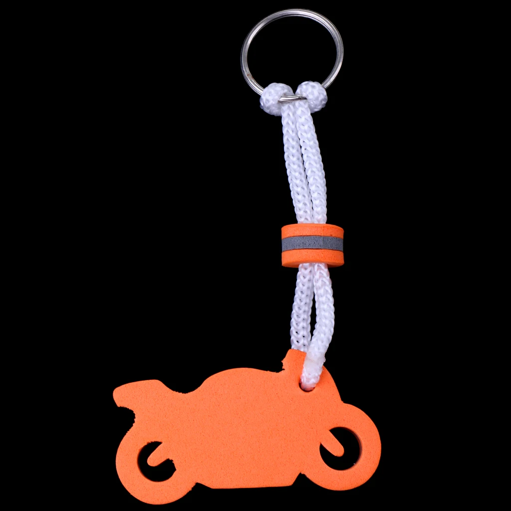 

Orange EVA Floating Motorcycle Shape Keyring Keychain For Sailing Boat Kayak