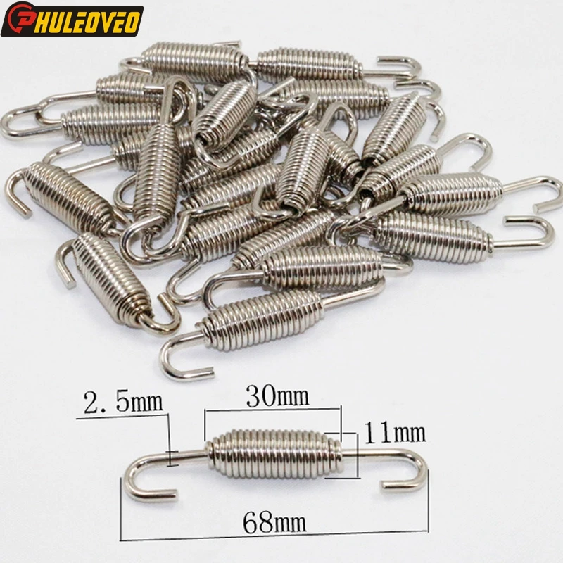 10pcs/lot Motorcycle Exhaust Springs Hooks Universal Motorbike Muffler