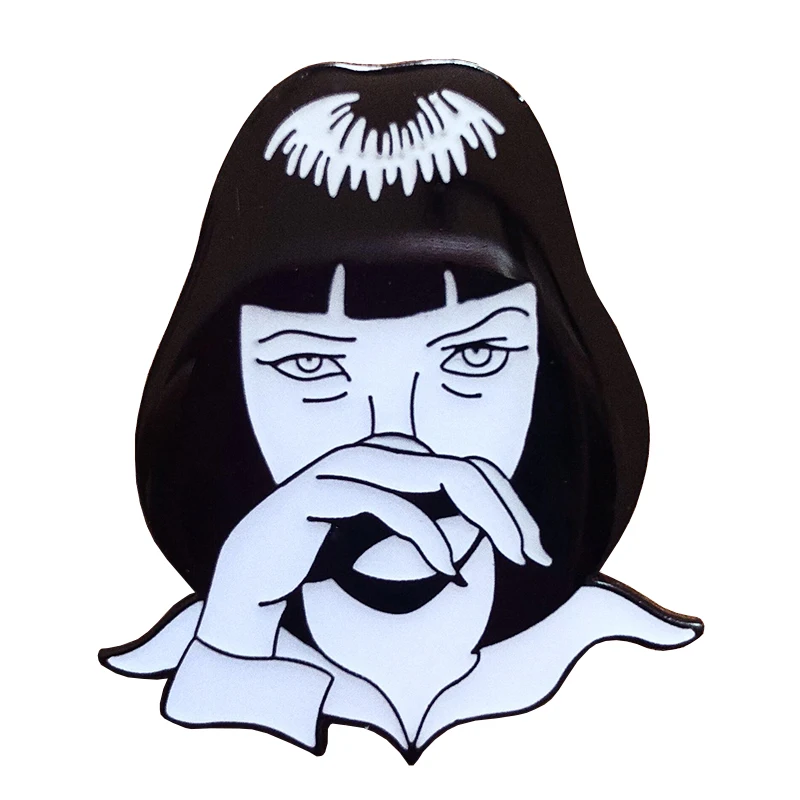 Миа Уоллес эмаль брошь целлюлоза фантастика фильм pin Забавный поп культура