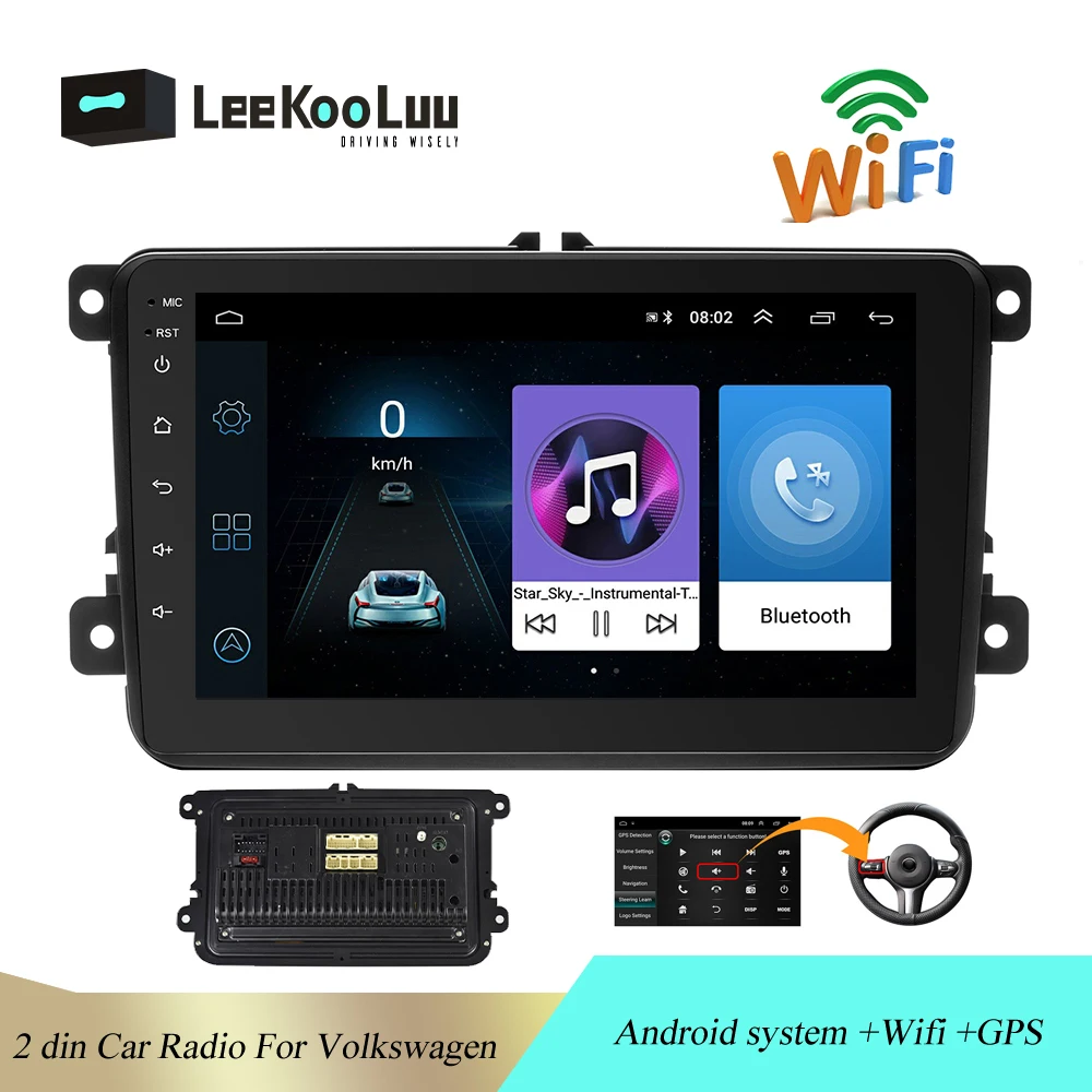 

LeeKooLuu 2Din Car MP5 Multimedia Video Player 8'' Android Car Radio GPS Auto Radio Wifi Stereo Audio For Seat/Skoda/Passat/Golf