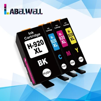 

Labelwell 4pcs compatible ink cartridge for HP 920XL For HP920 for Officejet 6000 6500 6500A 7000 7500 7500A printer 920XL
