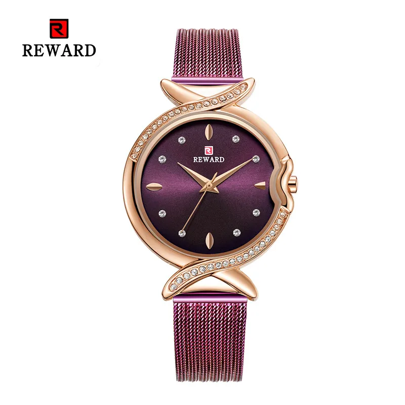 

2019 REWARD Brand Luxury Women Watches Fashion Rhinestone Quartz Ladies Wrist Watch Waterproof Clock for Lovers Girl Friend Gift