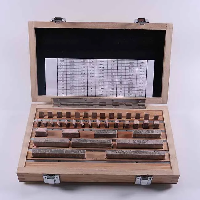 Certificated Gage Block Set 38 Pcs Grade 0 Slip Jo blocks 1-100mm