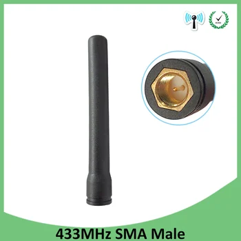 

433MHz antenna 3dbi SMA Male Connector 433 mhz antena rubber waterproof antenne for wireless watermeter Gasmeter Lorawan Emeter