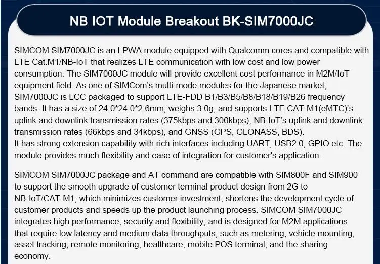 SIM7000JC breakout board B1/B3/B5/B8/B18/B19/B26 поддержка GNSS gps ГЛОНАСС BeiDou LTE Cat M1, NB IoT Moudle комплекты для Японии