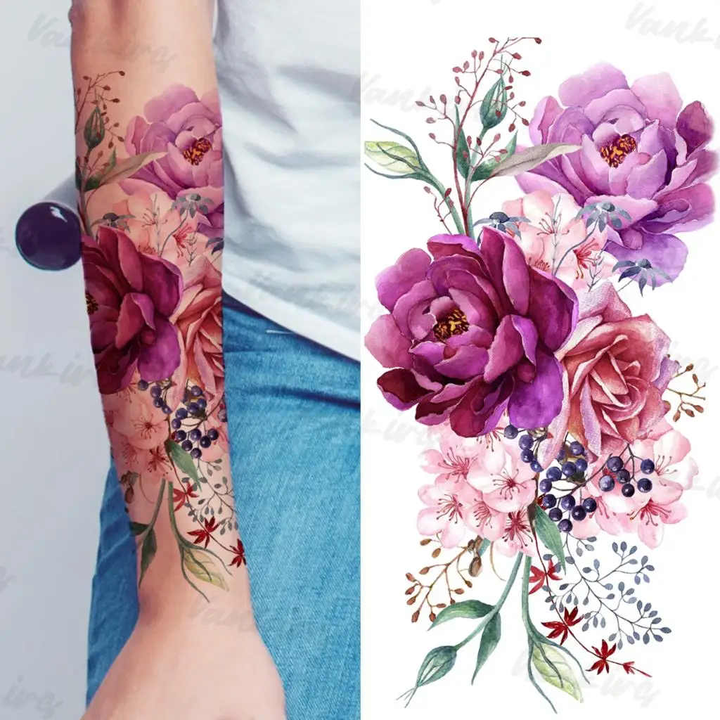 Tatuagem Colorida no Antebraço Feminino: Tendência e Estilo com Temporary  Tattoos, image size:1024x1024