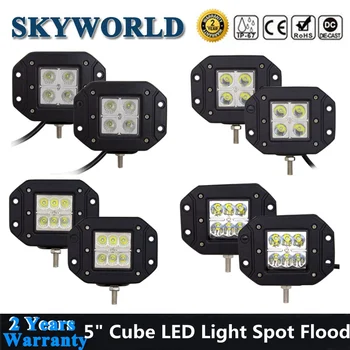 

5inch LED Cube Fog Offroad Lights Spot Flood Driving Work Light Bar 12V 24V For Truck Boat SUV ATV 4X4 Trailer Tractor UTE UTV