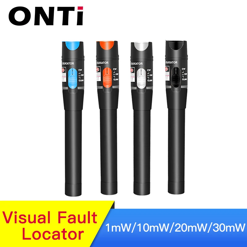 ONTi 30MW/20MW/10MW/5KM Visual Fault Locator,Fiber Optic Cable Tester 5-30KM Range,Red Laser Light Pen,Type SC/FC/ST