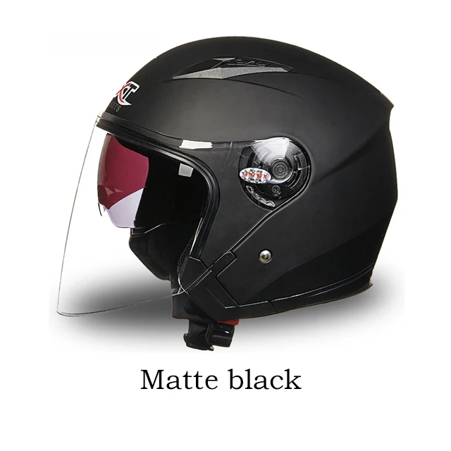 Matte Black GXT половина лица мотоциклетный шлем ABS двойные линзы мотоциклетные шлемы рыцарь Защитная Экипировка велосипедный шлем шапка - Цвет: Matte Black