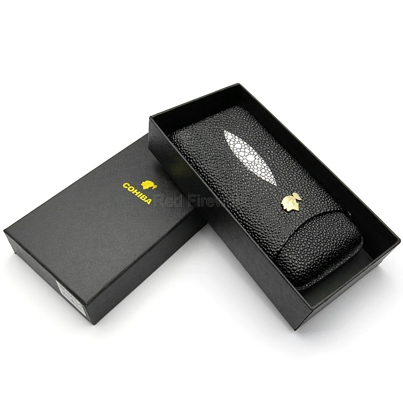 Новое поступление COHIBA элегантные гаджеты портативный дорожный Чехол для сигар 3 сигары держатель трубки мини кожаный хьюмидор с подарочной коробкой