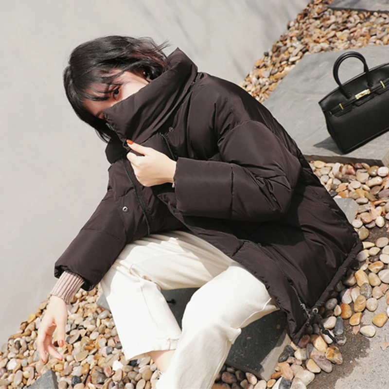 

Winter Women's Down Cotton Padded Jacket Women Wadded Jackets Warm Coats Short Parkas Bread Style Oversize Loose Outwear Coats