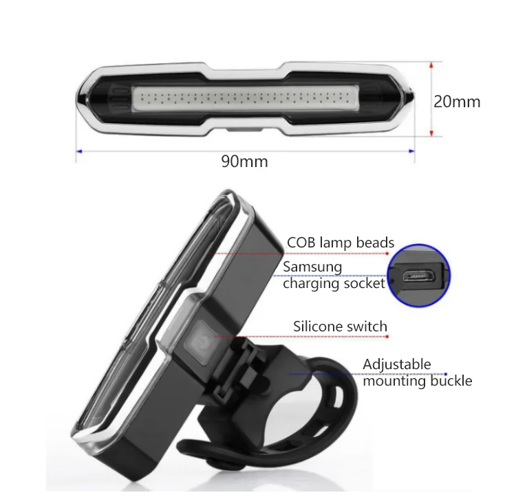 Excellent Bike Tail Light USB Rechargeable 168Lumens Ultra Bright Bicycle Rear Light LED Waterproof 5 Modes Cycling Taillight For Bicycle 3