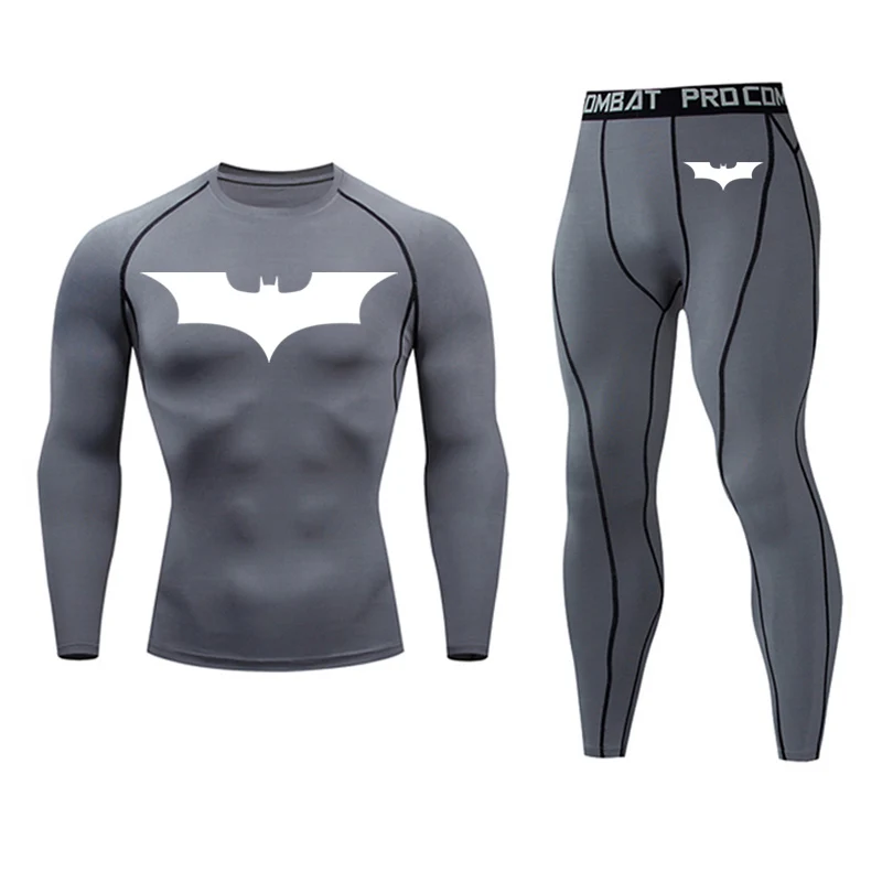 Термобелье для мужчин, мужская термо одежда, кальсоны, теплые колготки, зимнее компрессионное нижнее белье Marvel с Бэтменом - Цвет: 2-piece