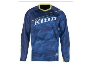 Klim moto cross siete abajo Jersey bicicleta de montauna moto ciclismo MX bicicleta de carretera MTB Camiseta de manga lar - Цвет: Синий
