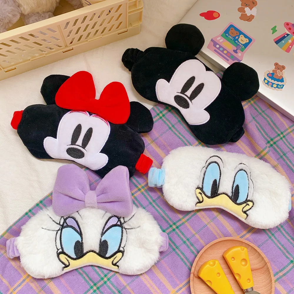

Disney Mickey Mouse Soft Plush Eye Masks Minnie Mouse Eye Cover Plush Sleeping Mask Eyepatch Cartoon Nap Eye Shade Blindfold