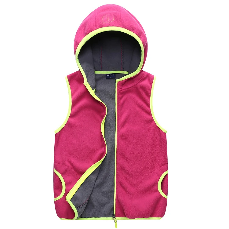 Детская одежда куртки для мальчиков детская флисовая ветровка с капюшоном теплое подростковое пальто водонепроницаемые толстовки для девочек куртка для маленьких мальчиков - Цвет: vest