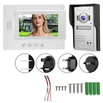 

Zhudele 7inch Wired Video Door Phone Doorbell Intercom Camera Monitor 110-240V Video Door Phone
