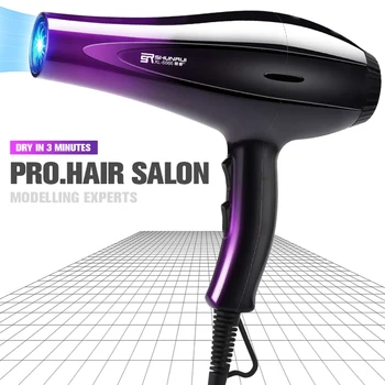 

New Powerful Professional Salon Hair Dryer Negative Ion Blow Dryer Electric Hair Dryer Hot Cold Wind With Air Collecting Nozzles