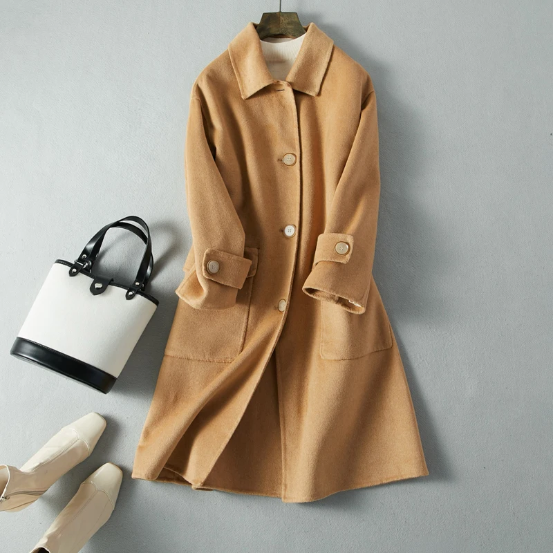 Winterjas Vrouwen 100% Wollen Jas Fall Elegante Lange Wollen Jas Mode Dames Cahmere Abrigo Mujer 1921005 Winterjas Vrouwen 100% Wollen Jas Fall Elegante Lange Wollen Jas Mode Dames Cahmere Abrigo Mujer 1921005