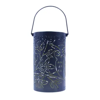 

Outdoor Solar Powered iron Owl Portable lantern Lamp Garden Lamp hollow solar portable Projection Lamp Cute