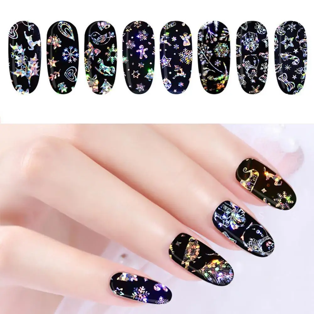 4psc Nail Art Kerstster стикер для ногтей 3d красота Рождество водонепроницаемый длительный экологический